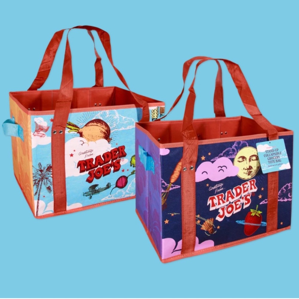 Trader Joe’s Grocery Toe Bag Stand Up Reversible
